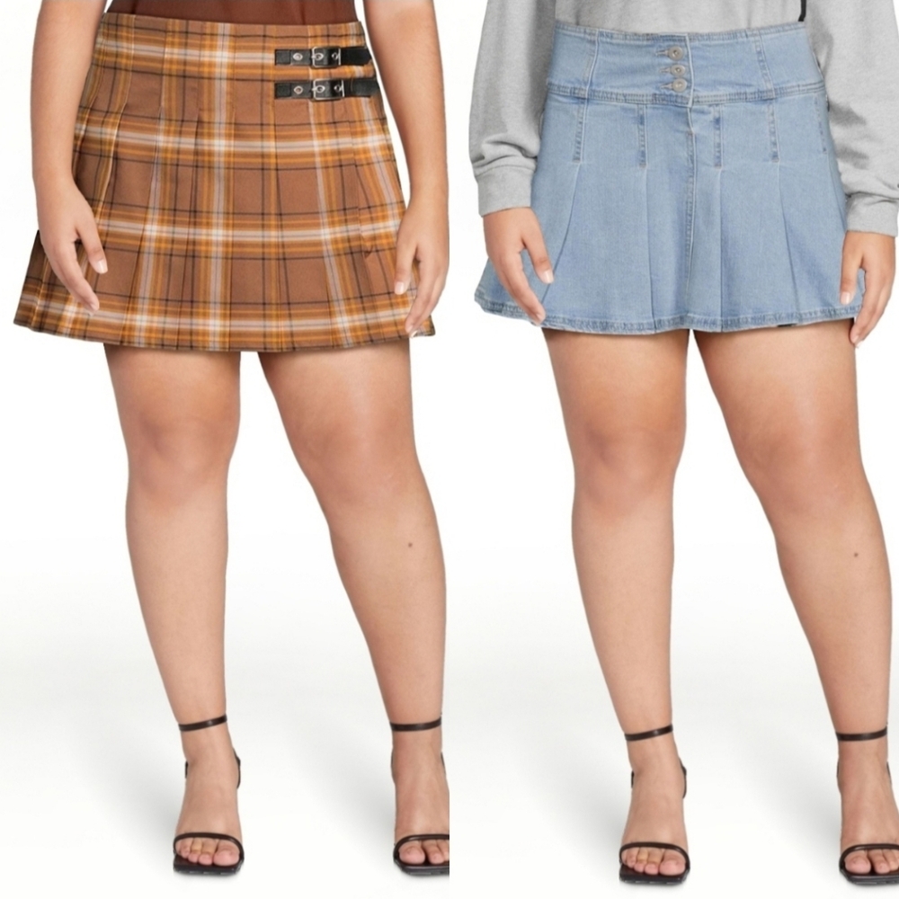 Size XXL 19 New Pleated Skirts x2 Bundle